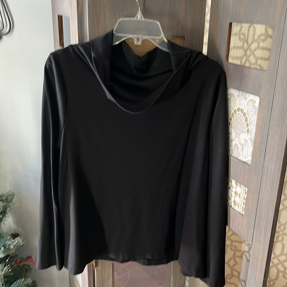 BRYN Walker Black Oversized  Cowl Neck Top XS